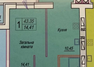 Квартира 1-кімн. продаж Житомир, Центр &ndash; 43 м&sup2;... Оголошення Bazarok.ua