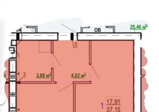 Квартира 1-кімн. продаж Харьков, Киевский &ndash; 37 м&sup2;... Оголошення Bazarok.ua